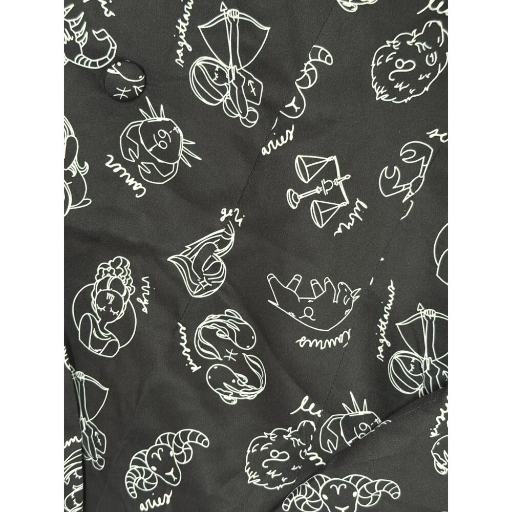 Dressed in LALA Black Zodiac Astrology Graphic Blazer Jacket Celestial Sz Medium - Picture 8 of 9
